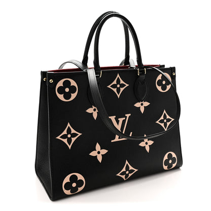 Louis Vuitton Empreinte Monogram Giant Onthego MM Black Beige 3 of 9