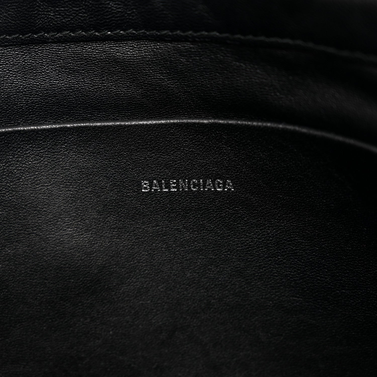Balenciaga Sheepskin Shearling Contrasted Logo Large Zip Pouch Black 6 of 7
