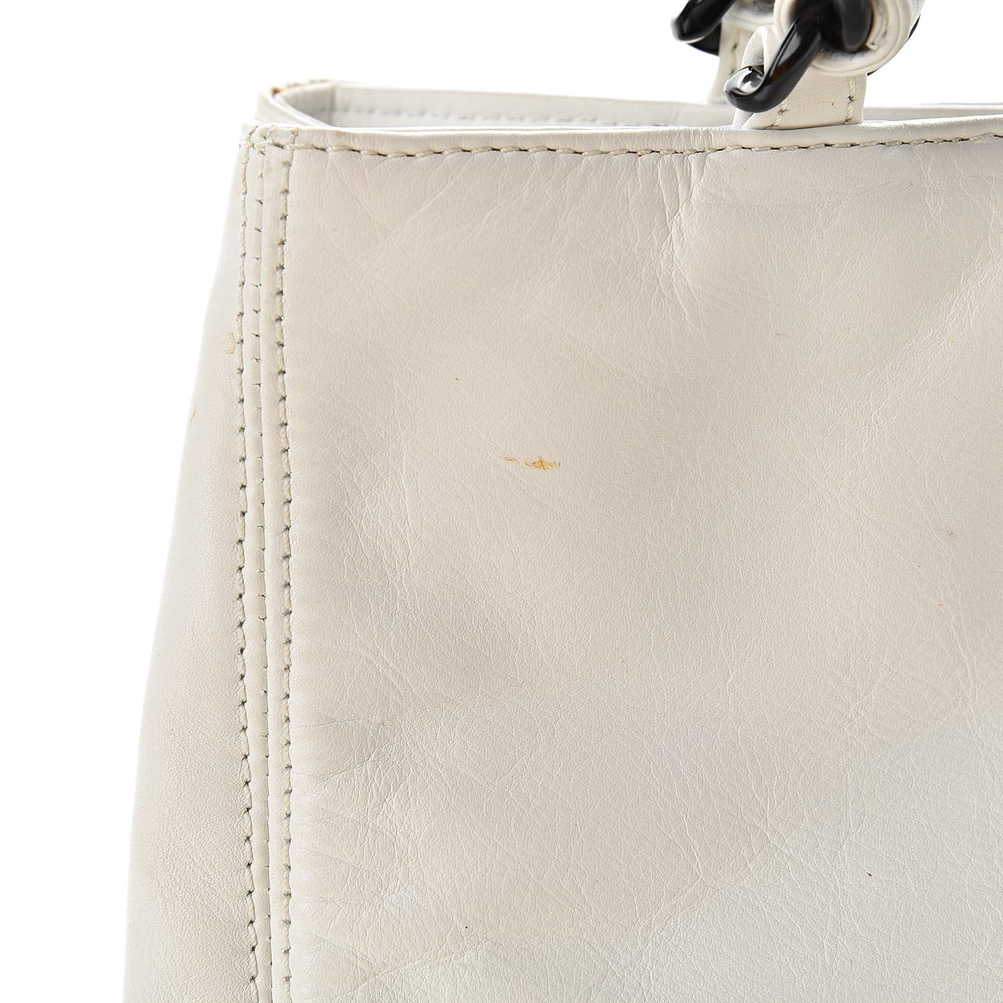Calfskin Chain CC Small Tote White