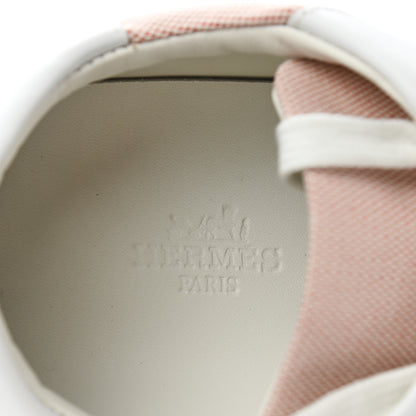 Hermes Calfskin Canvas Day Sneakers 35.5 Framboise White 7 of 9