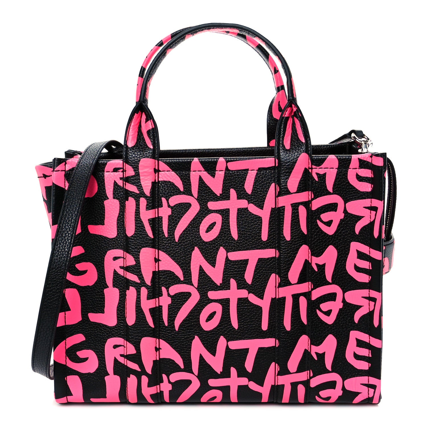 Marc Jacobs X STEPHEN SPROUSE Grained Calfskin Medium The Tote Bag Pink 2 of 22