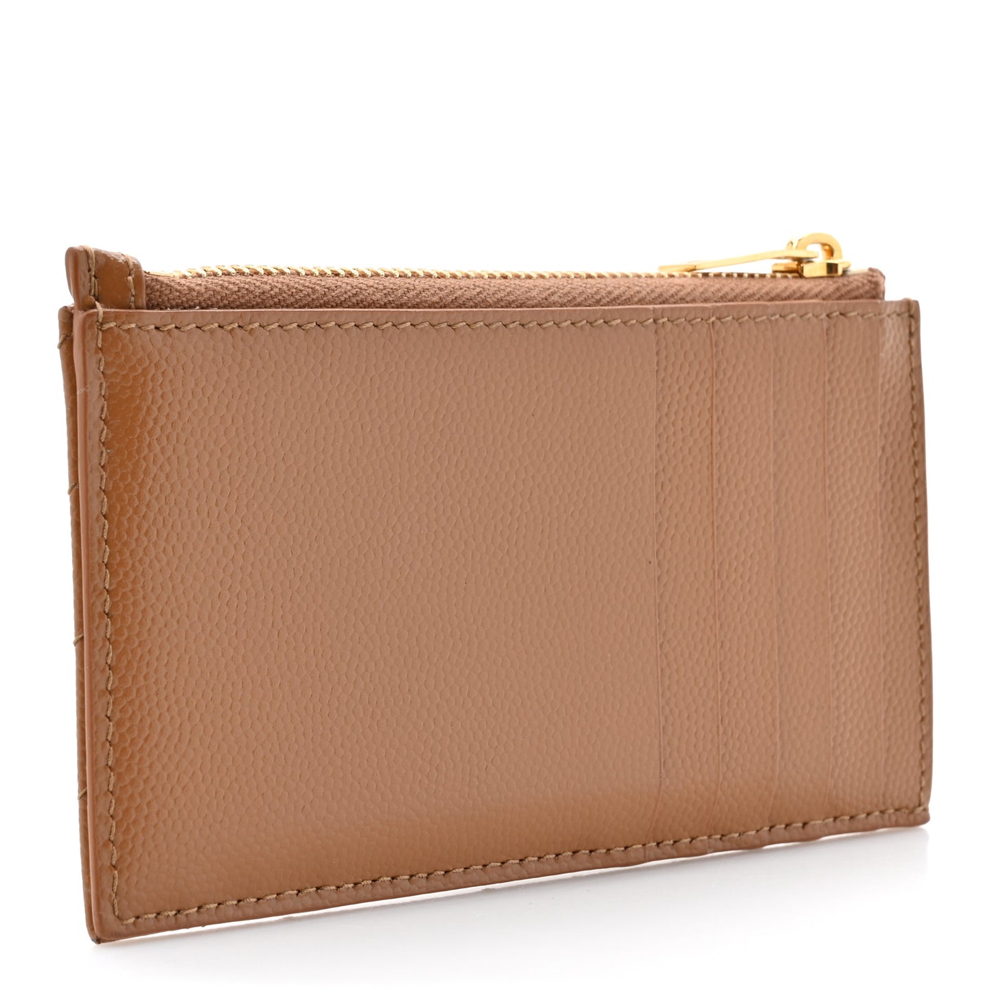 Grain De Poudre Matelasse Chevron Monogram Fragments Zippered Card Case Naturel Dark
