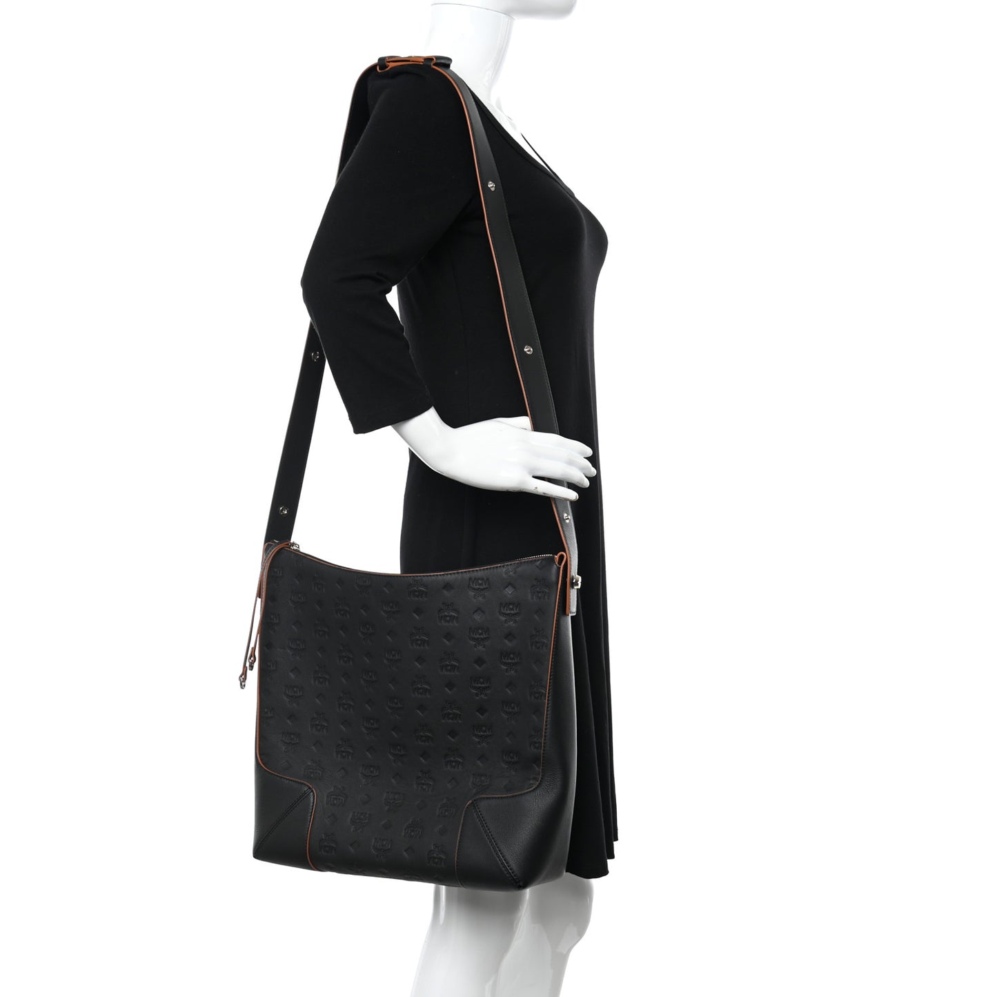 Calfskin Ottomar Monogram Large Klara Hobo Black