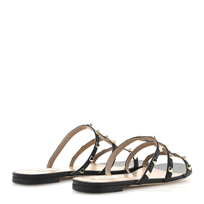 Valentino Garavani Nappa Rockstud Caged Flat Slide Sandals 40 Black 5 of 11