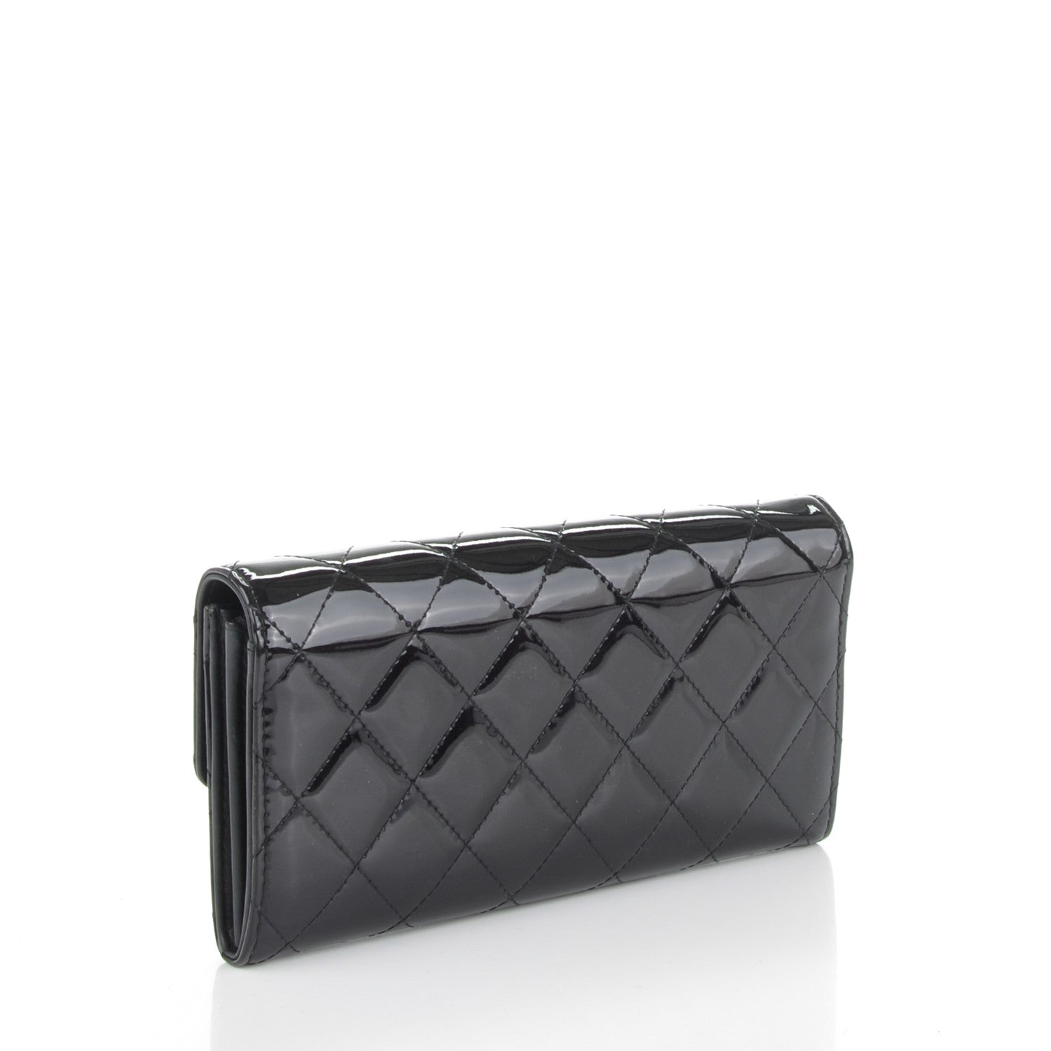 Chanel Patent Quilted Large Brilliant Flap Wallet Black 3 of 8