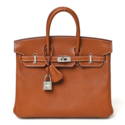 Hermes Natural Barenia Faubourg Birkin 25 Fauve 1 of 12