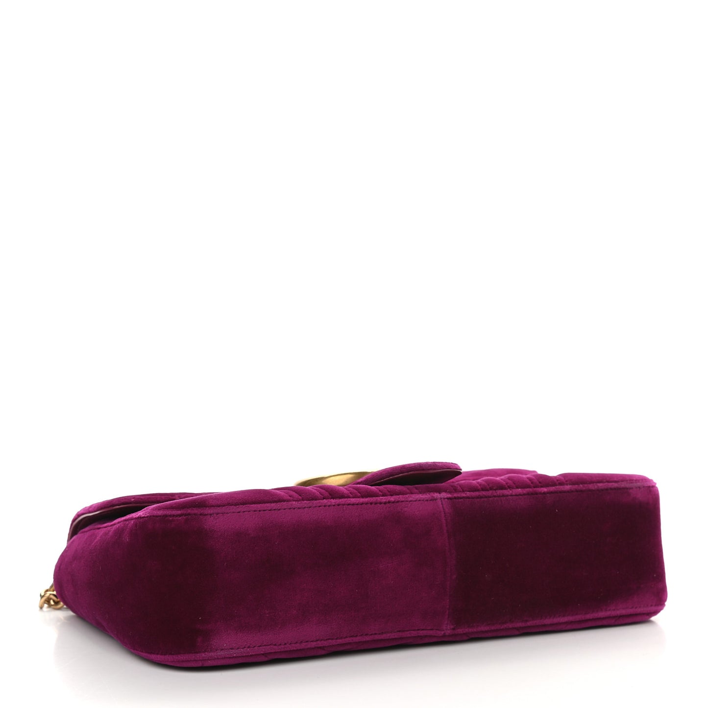 Velvet Matelasse Medium GG Marmont Shoulder Bag Fuchsia Violet Cyclamen