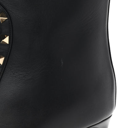Valentino Garavani Calfskin Rockstud Tall Boots 39 Black 9 of 10