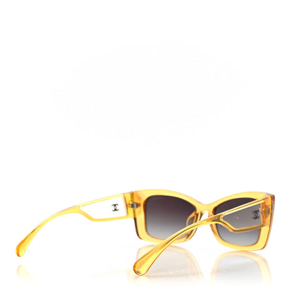 Chanel Acetate CC Rectangle Sunglasses 5430-A Yellow 4 of 8