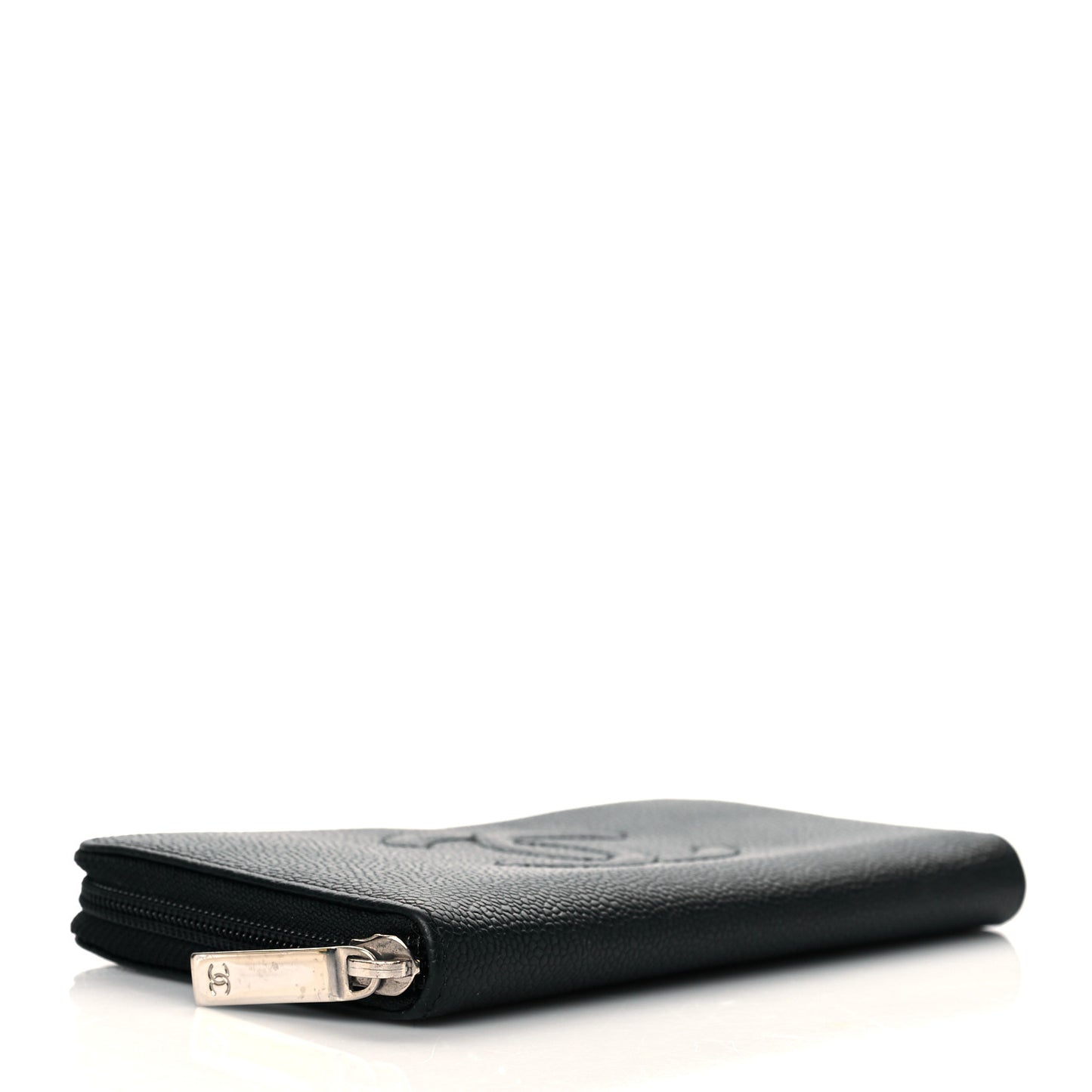 Caviar Large Timeless CC Zip Around Wallet Black