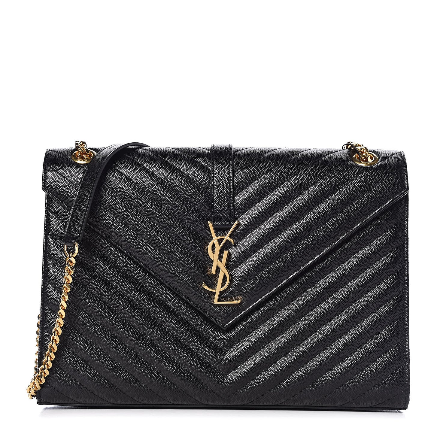 Grain De Poudre Matelasse Chevron Large Monogram Satchel Black