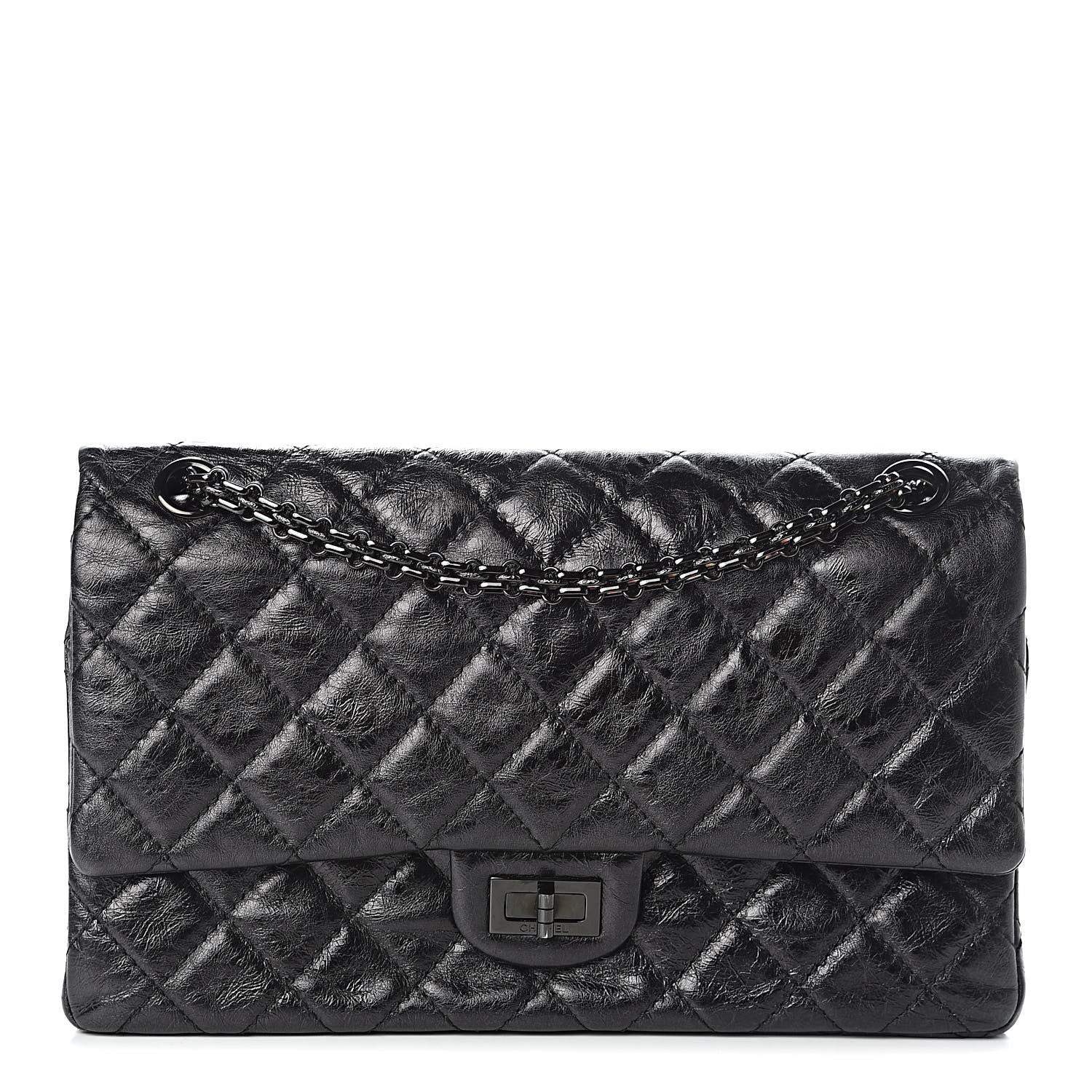 Chanel Glazed Calfskin Quilted 2.55 Reissue 226 Flap So Black 1 of 13