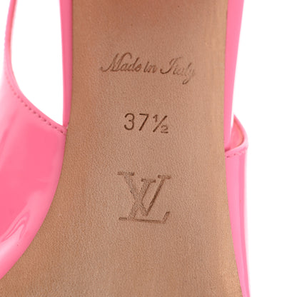 Louis Vuitton Patent Calfskin Shake Slingback Pumps 37.5 Pink 7 of 10