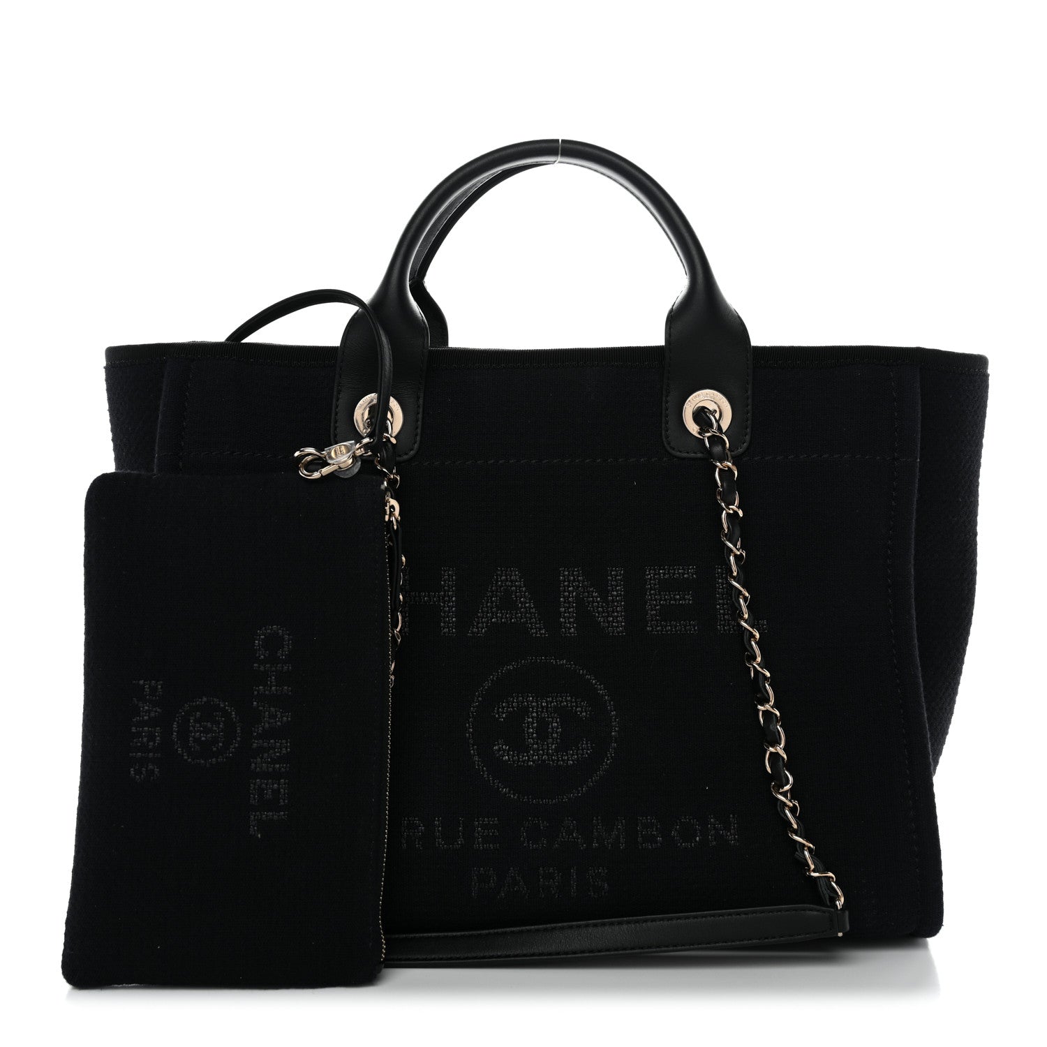 Chanel Mixed Fibers Small Deauville Tote Black 3 of 14