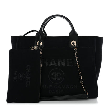 Chanel Mixed Fibers Small Deauville Tote Black 3 of 14