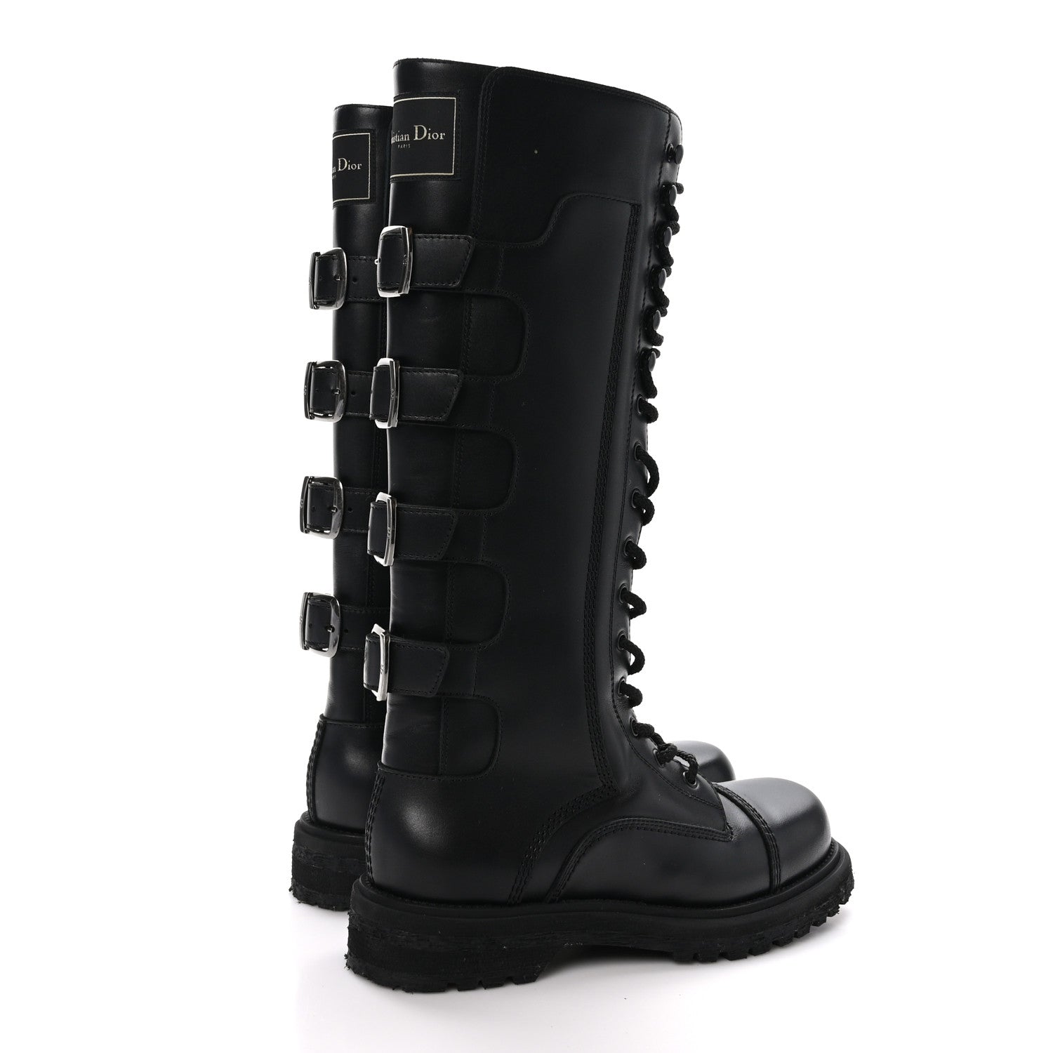 Christian Dior Matte Calfskin Diorebel High Boots 39 Black 4 of 9