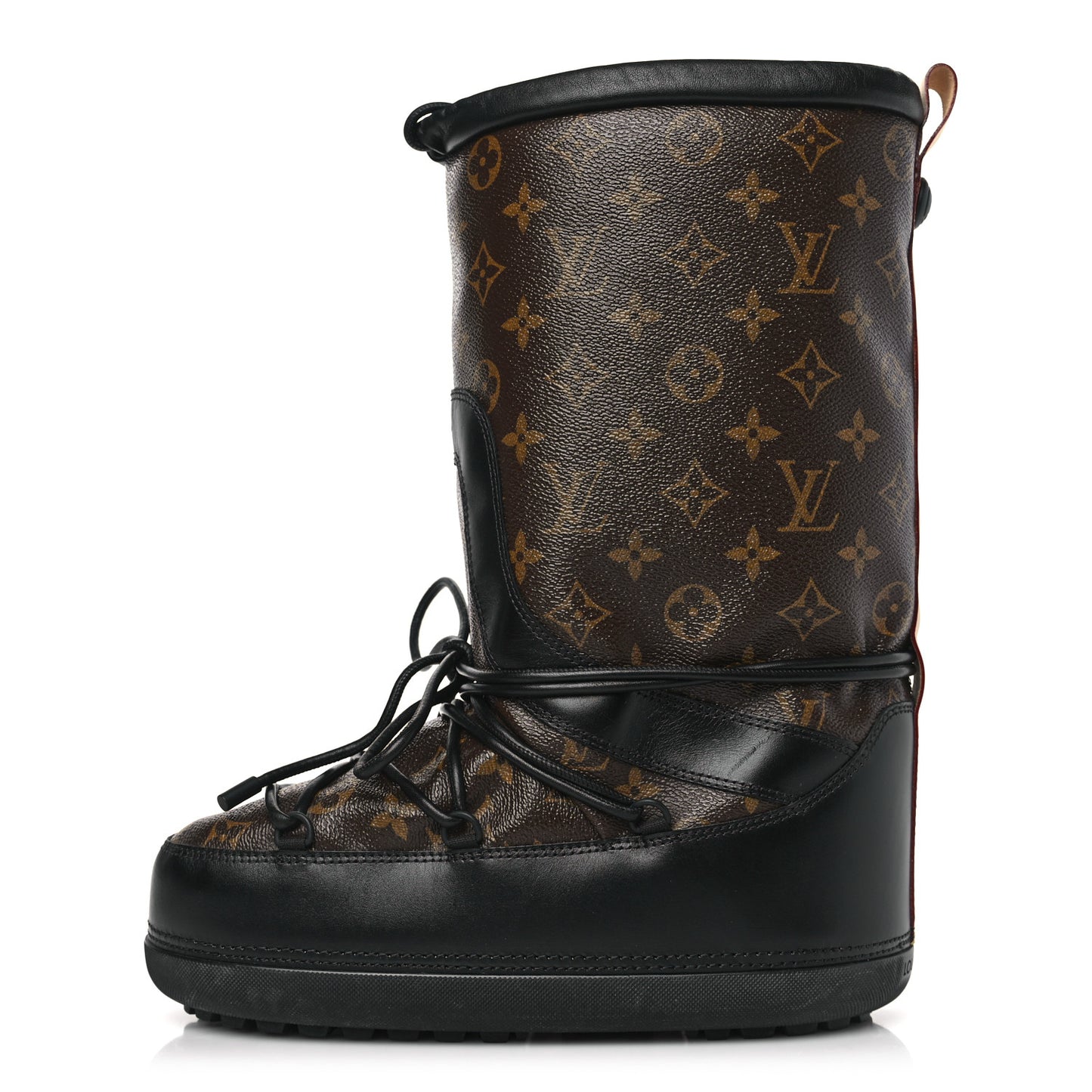 Calfskin Monogram Apres Flat Tall Boots 38 Black