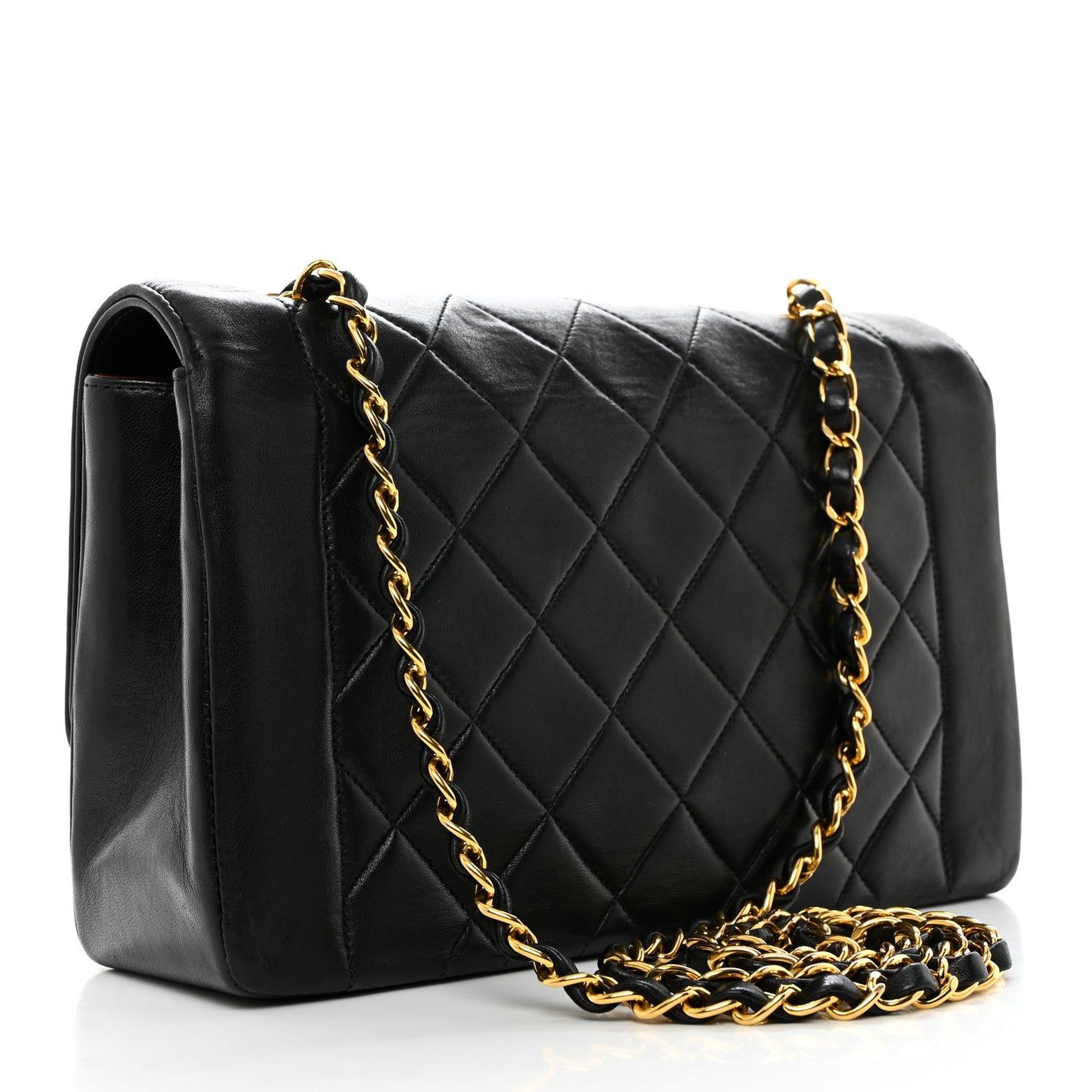 Lambskin Quilted Medium Single Flap Black