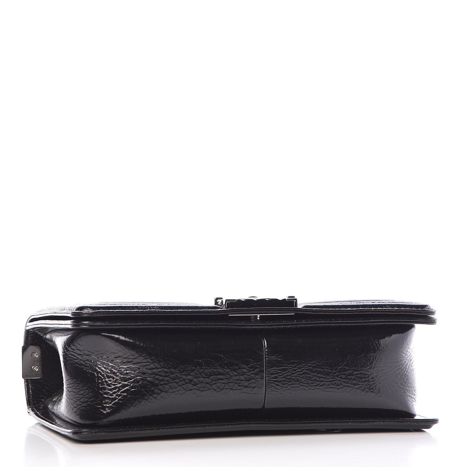 Chanel Distressed Patent Quilted Medium Boy Flap Black 4 of 10