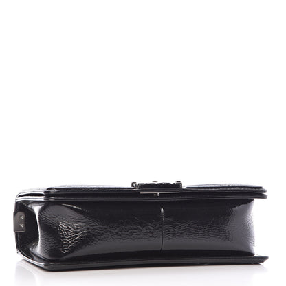 Chanel Distressed Patent Quilted Medium Boy Flap Black 4 of 10