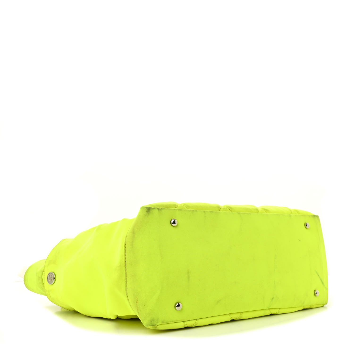 Chanel Coated Canvas Quilted Large Paris Biarritz Tote Neon Yellow 4 of 14