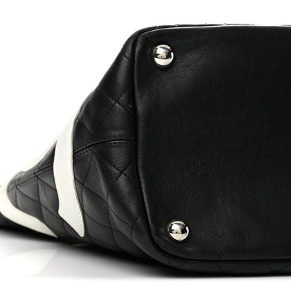 Chanel Calfskin Quilted Large Cambon Tote Black White 9 of 13