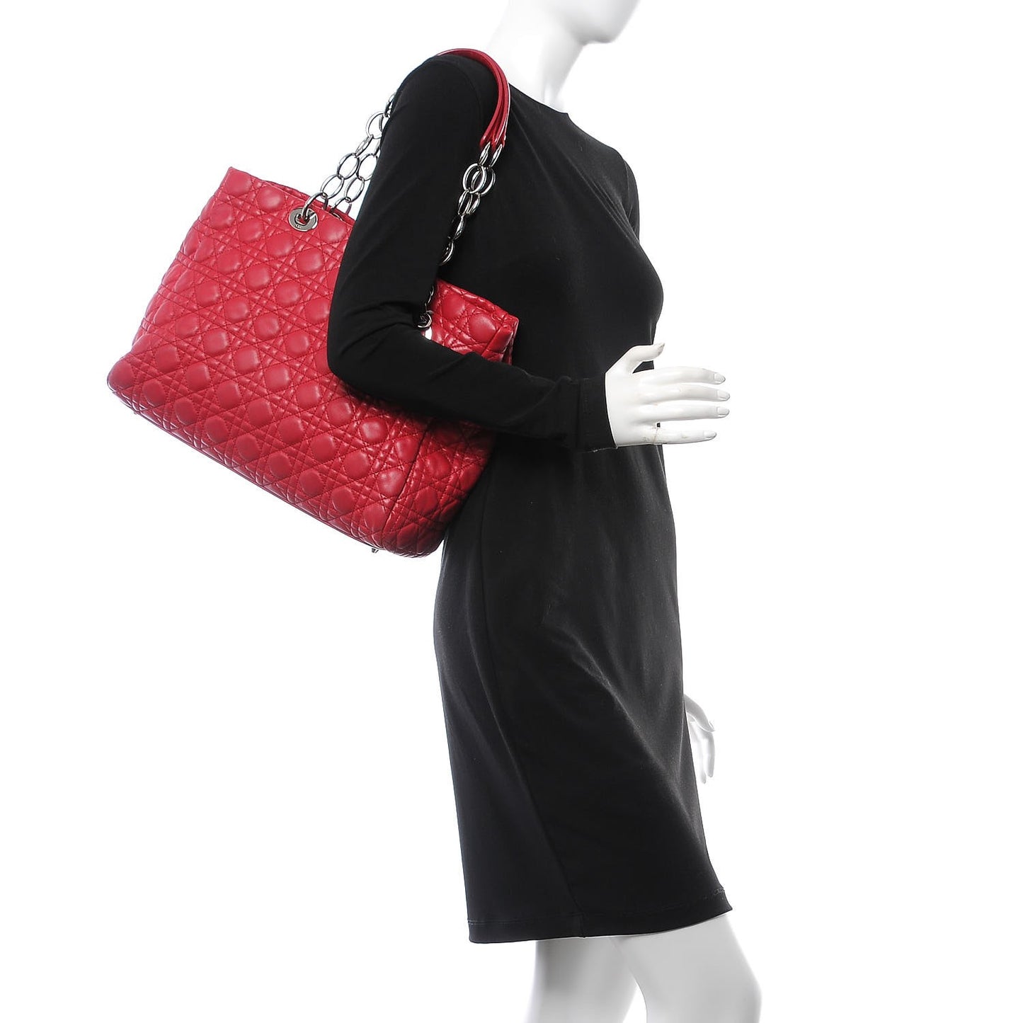 Lambskin Cannage Large Dior Soft Shopping Tote Fuchsia