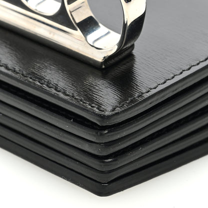 Alexander McQueen Smooth Calfskin Micro The Four Ring Knuckle Chain Shoulder Bag Black 9 of 10