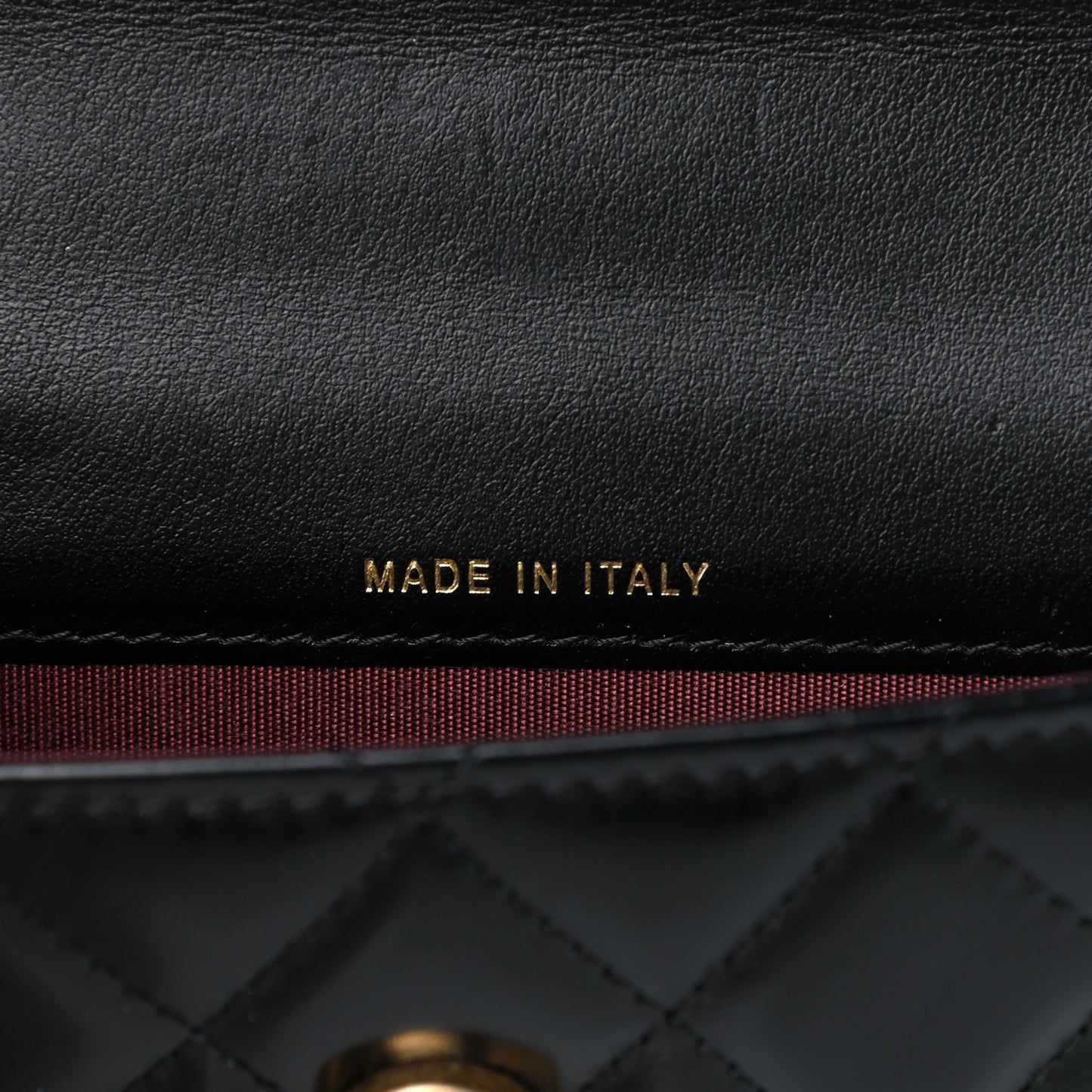 Calfskin Quilted Perfect Fit Coin Purse With Chain Black