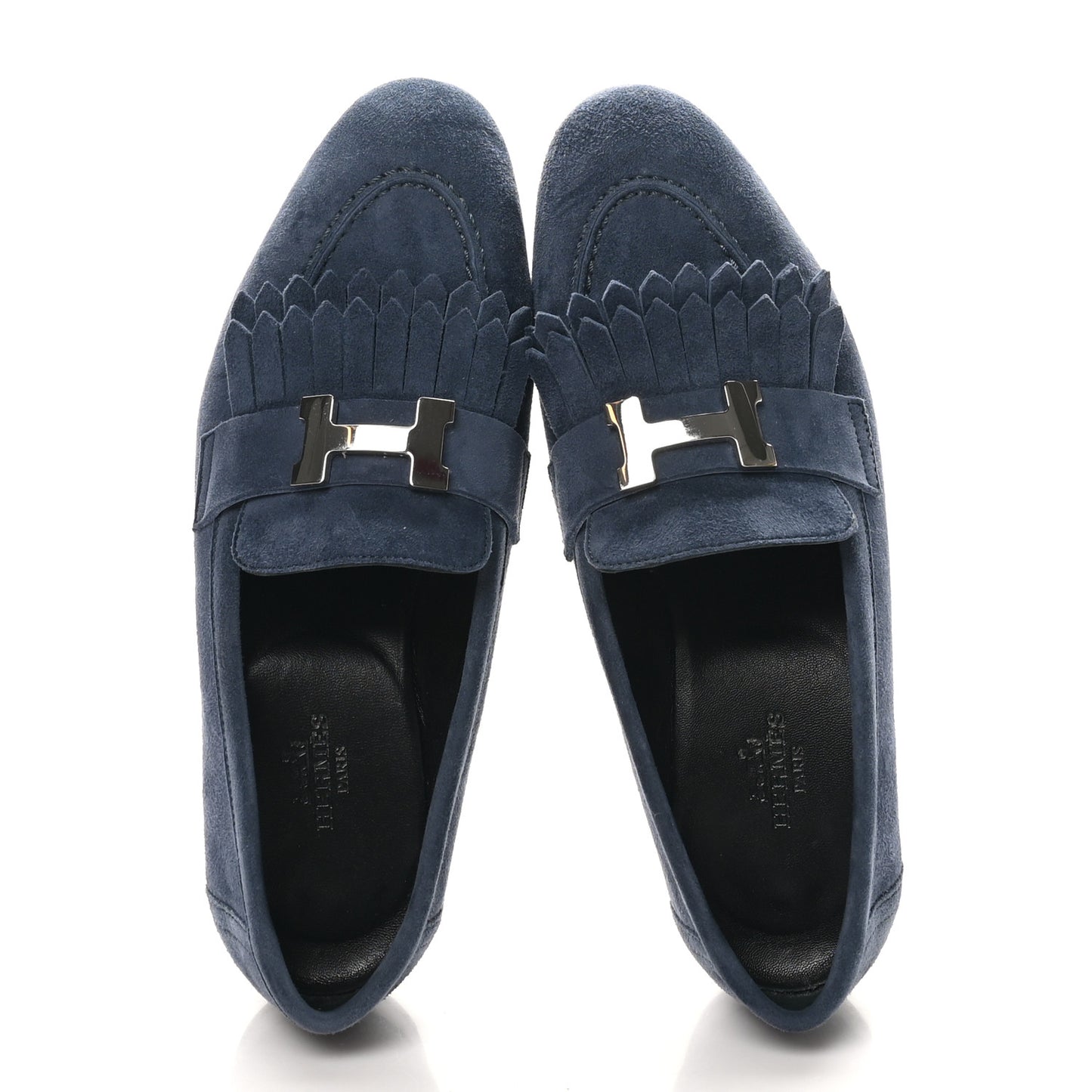 Suede Goatskin Womens Royal Loafers 35.5 Bleu Celeste