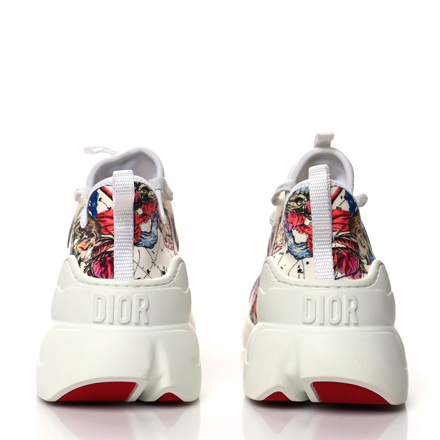 Christian Dior Neoprene Rubber Champetre Print Womens D-Connect Sneakers 37 White Multicolor 5 of 9