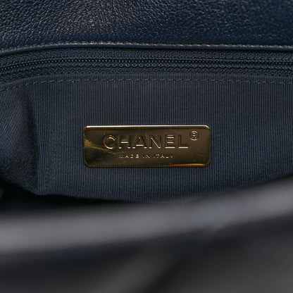 Chanel Goatskin Quilted Large Chanel 19 Flap Navy Blue 6 of 9