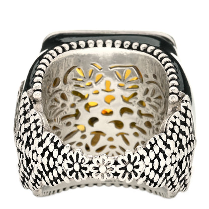 Gucci Sterling Silver Enamel Citrine Crystal Signet Ring 50 5.5 4 of 6