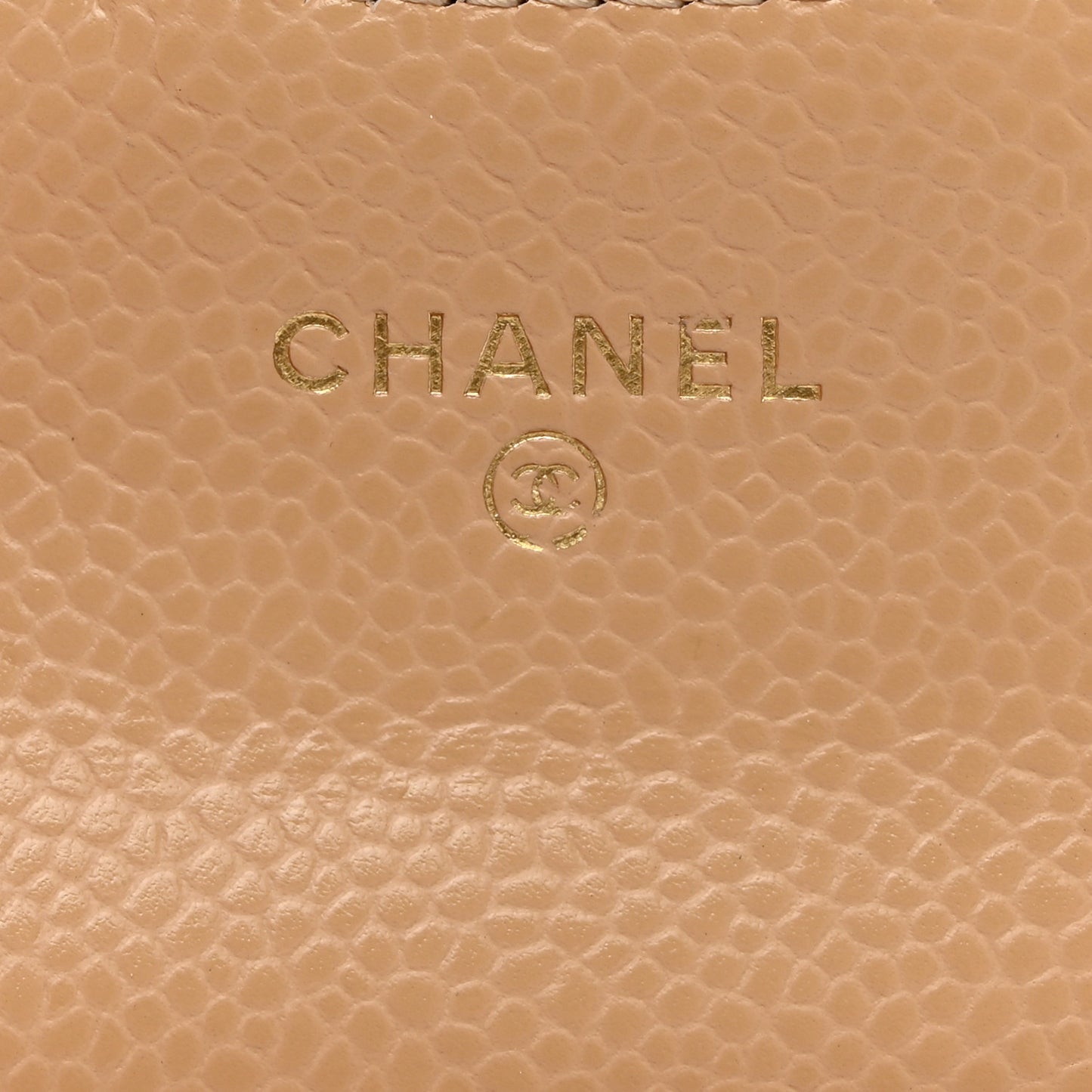 Caviar Quilted Flap Card Holder Wallet Beige