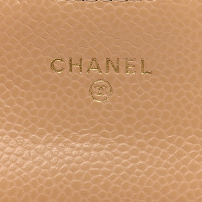 Chanel Caviar Quilted Flap Card Holder Wallet Beige 6 of 9