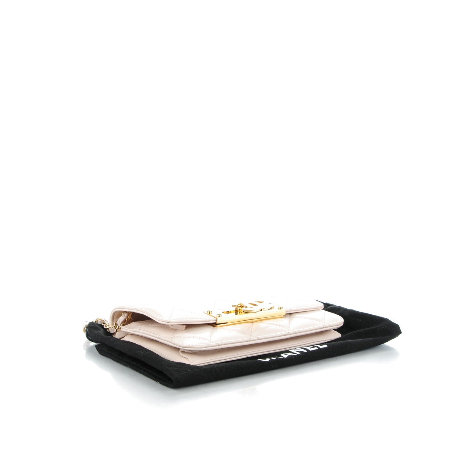 Chanel Lambskin Quilted Golden Class Wallet on Chain WOC Light Pink 4 of 8