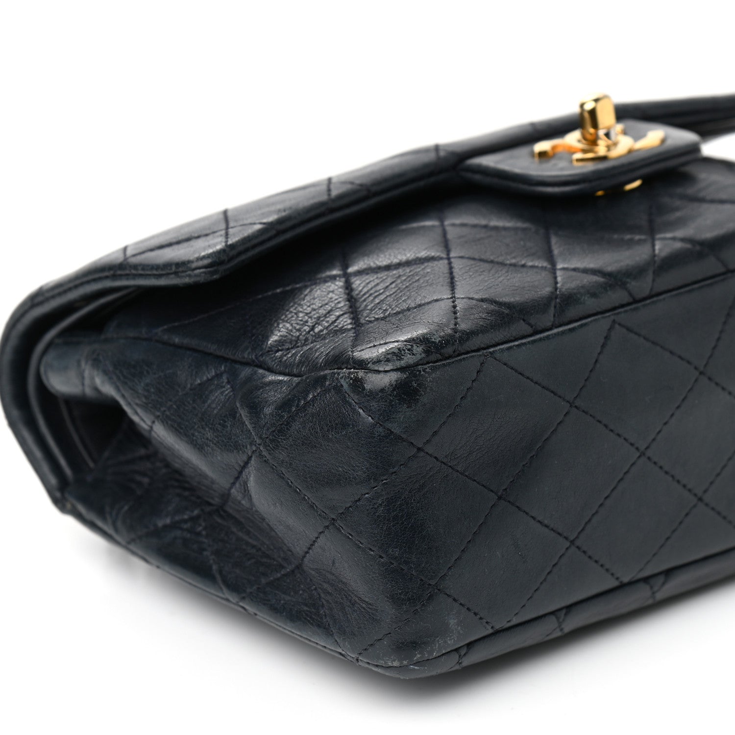 Chanel Lambskin Quilted Small Double Flap Navy 5 of 9