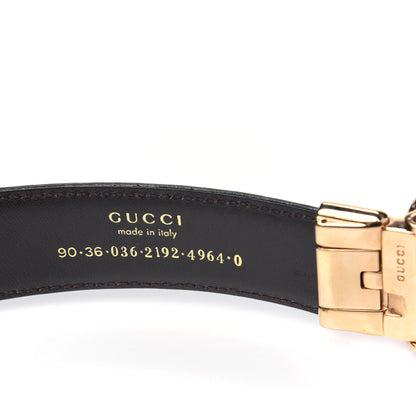Gucci Calfskin Interlocking G Reversible Belt 90 36 Black Brown 3 of 6