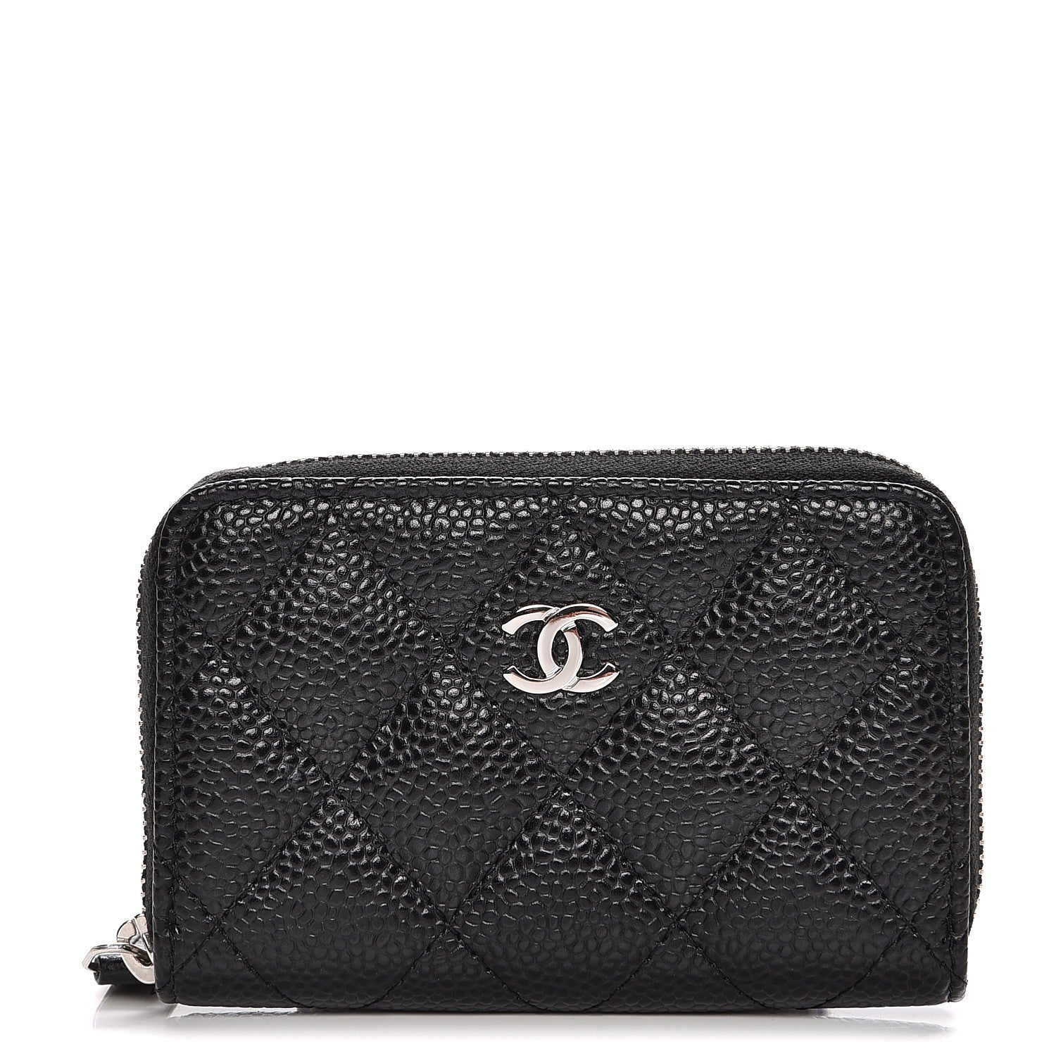 Chanel Caviar Quilted Zip Coin Purse Black 1 of 8