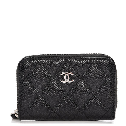 Chanel Caviar Quilted Zip Coin Purse Black 1 of 8