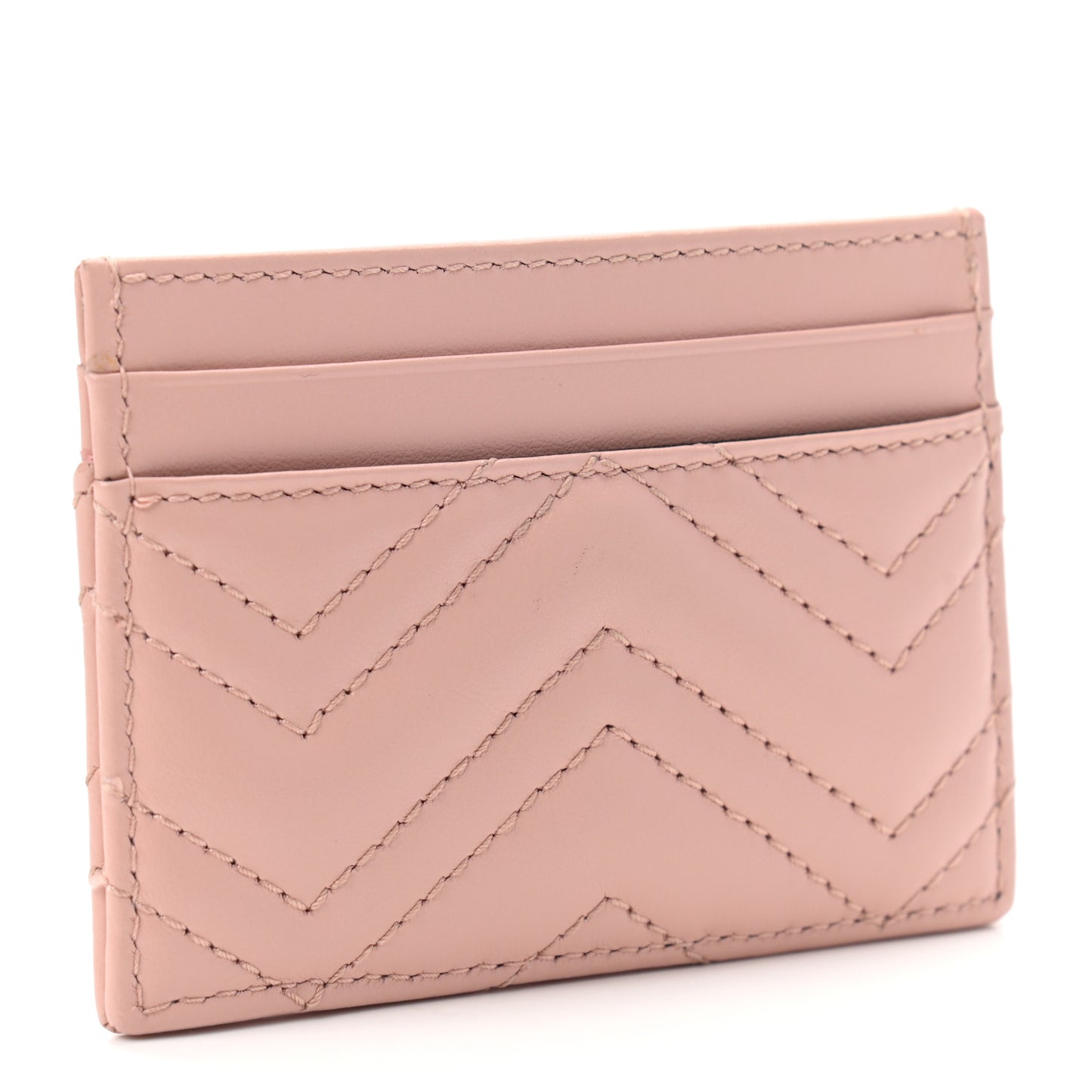 Calfskin Matelasse GG Marmont Card Holder Perfect Pink