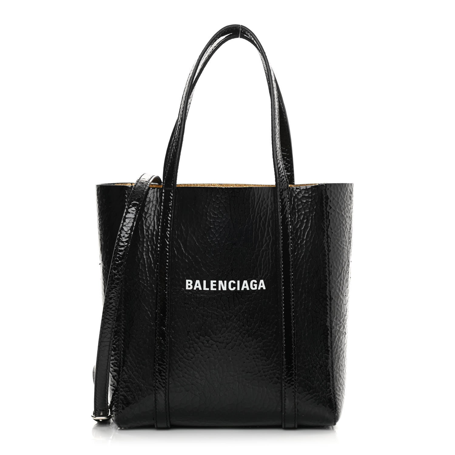 Balenciaga Textured Patent Calfskin XXS Everyday Tote Black 1 of 18