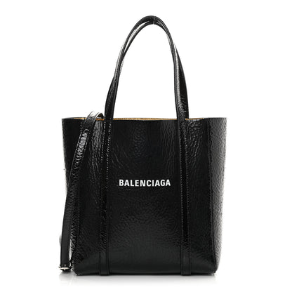Balenciaga Textured Patent Calfskin XXS Everyday Tote Black 1 of 18