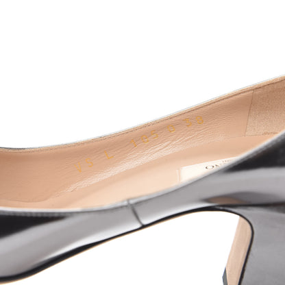 Valentino Garavani Patent Tan-Go Mary Jane 60mm Pumps 38 Silver 9 of 10