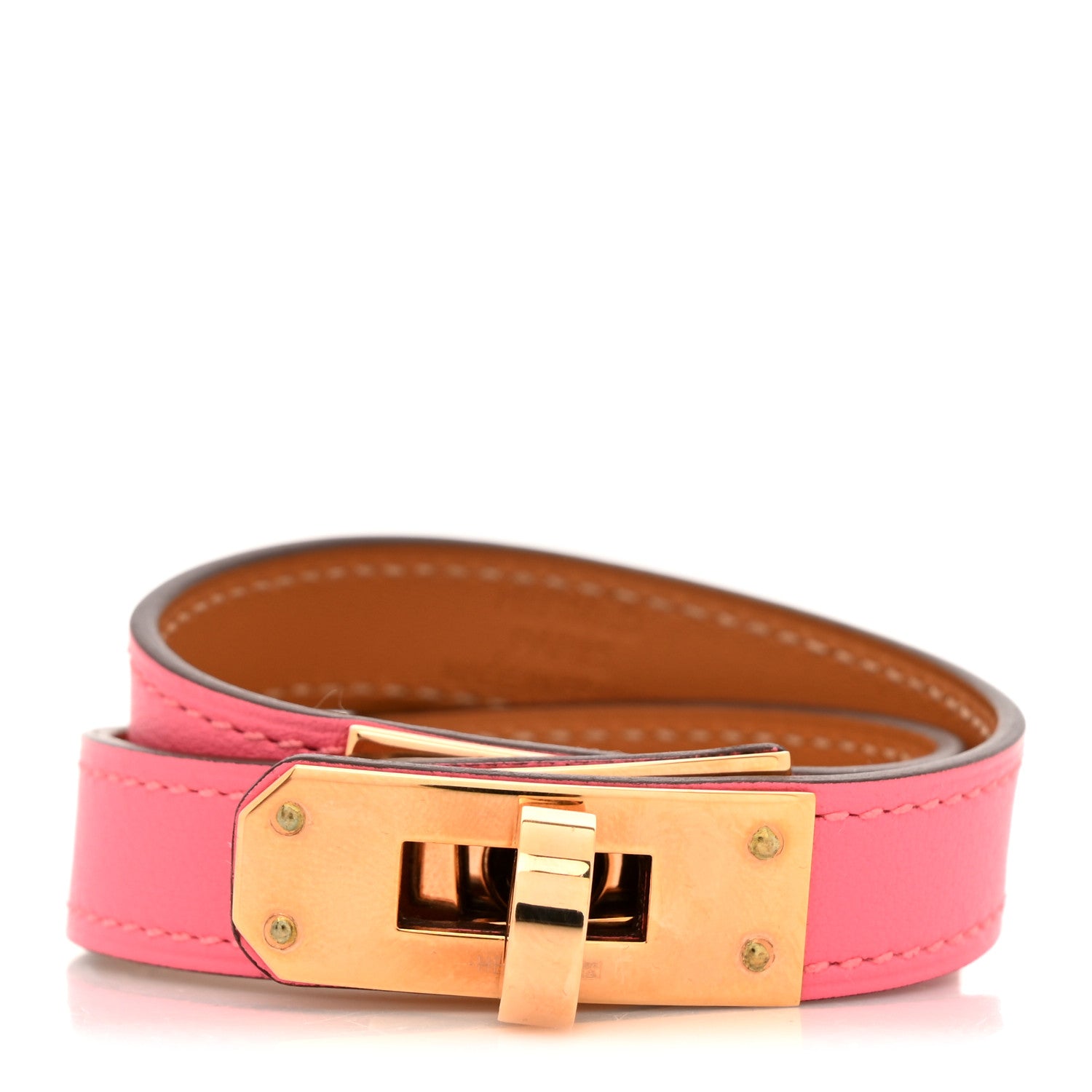 Hermes Swift Kelly Double Tour Bracelet T2 Rose Azalee 1 of 7
