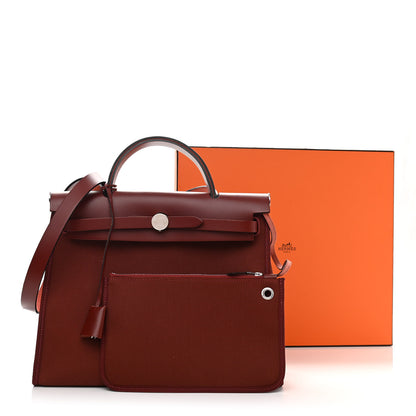 Hermes Vache Hunter Toile Herbag Zip 31 PM Rouge H 12 of 12