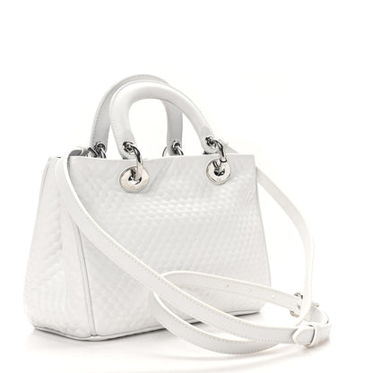Christian Dior Bullcalf Microcannage Sequin Small Diorissimo Tote White 3 of 9