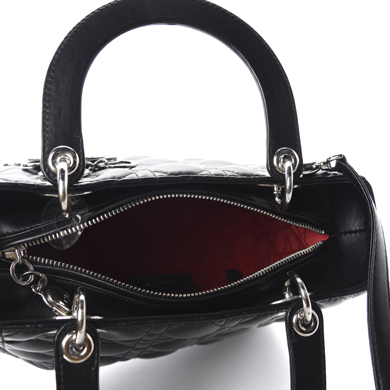Christian Dior Lambskin Cannage Medium Lady Dior Black 5 of 10