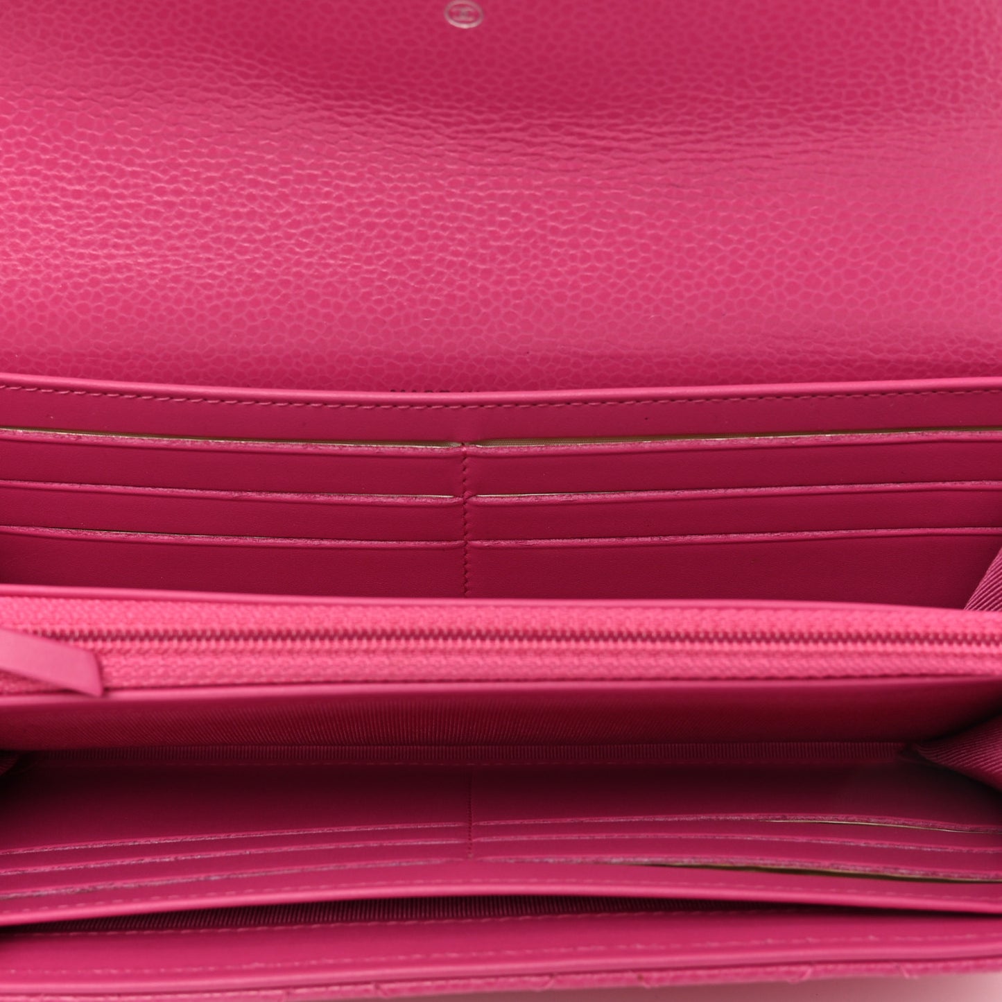 Caviar Quilted Large Gusset Flap Wallet Pink