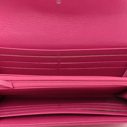 Chanel Caviar Quilted Large Gusset Flap Wallet Pink 5 of 9